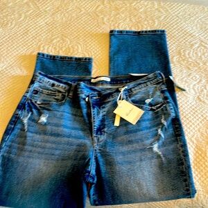 New with tags, cancan jeans, high-rise, straight size 31x30 lightly distressed